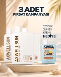 3 Adet Fırsat Kampanyası: AXWELLSUN Güneş Bakım Kremi. Çocuk Güneş Kremi Hediye!!!