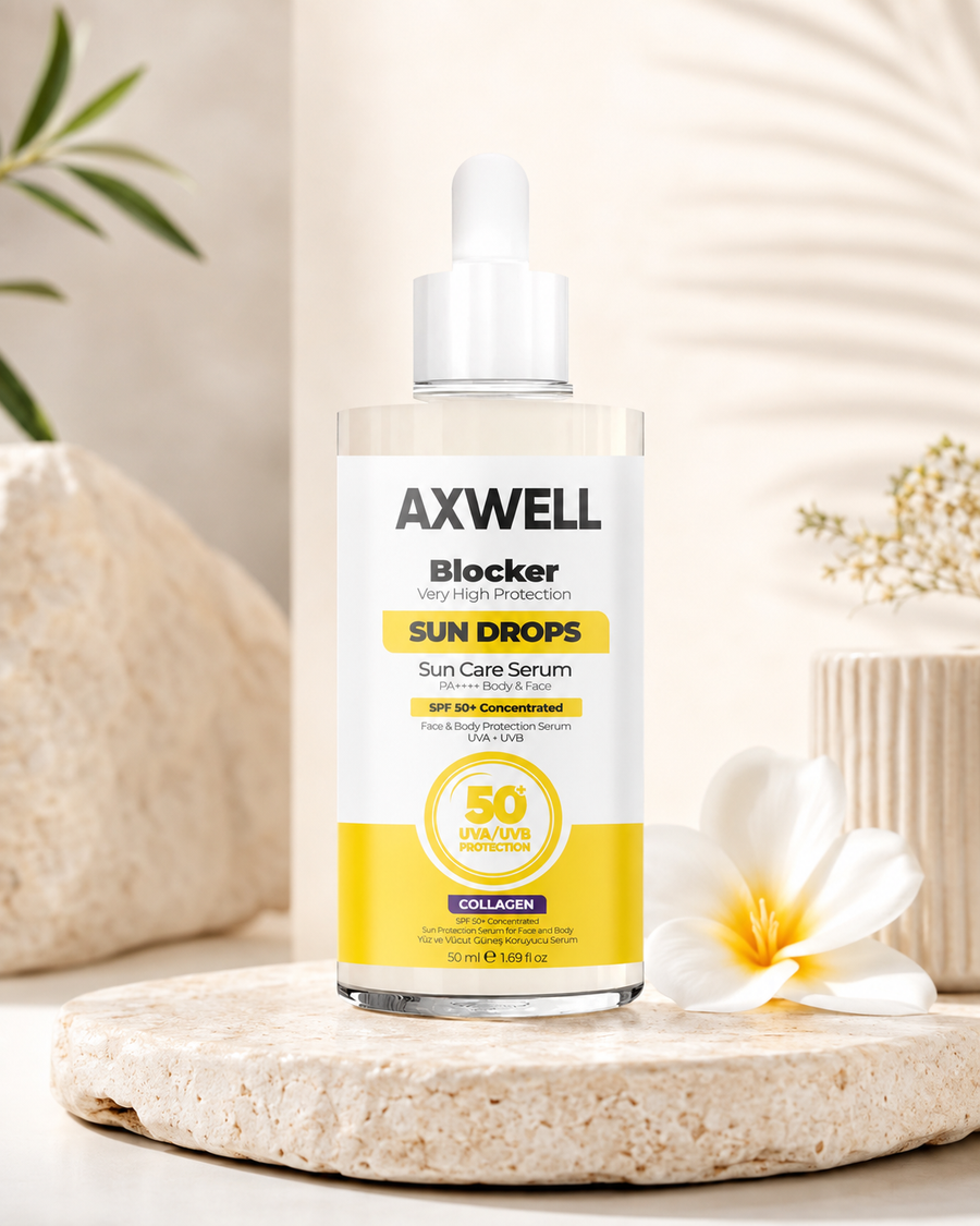 Axwell Bloker 50 SPF Güneş Kremi 50 ml, Cildi Nemlendirir, Suya Dayanıklıdır