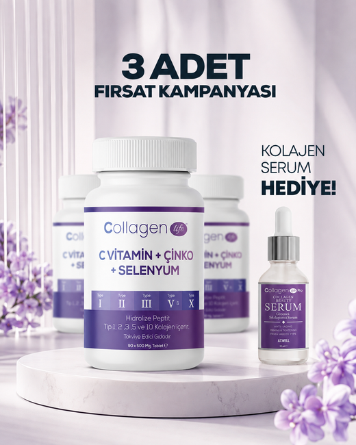 3 Adet Fırsat Kampanyası!!! Ek olarak Kolajen Serum HEDİYE!