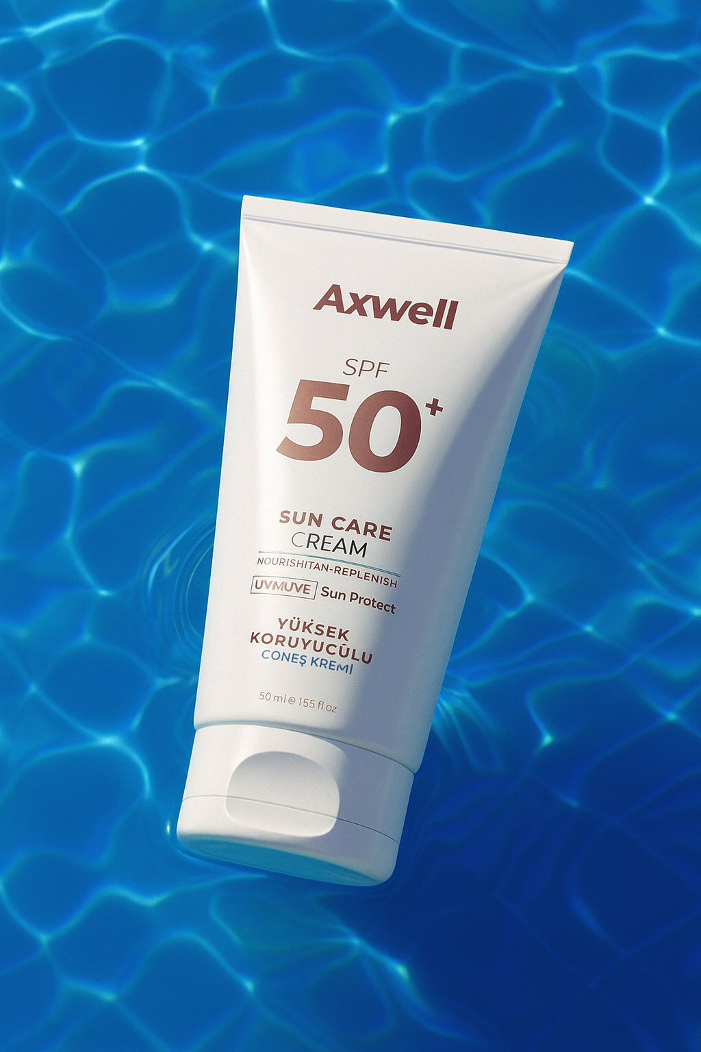 AXWELL SPF+50 Leke Karşıtı Tüm Cilt Tipleri İçin Yüksek Koruyuculu Güneş Kremi 50 ml
