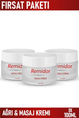 Remidor Ağrı Kesici Masaj Kremi 100ml 3 adet