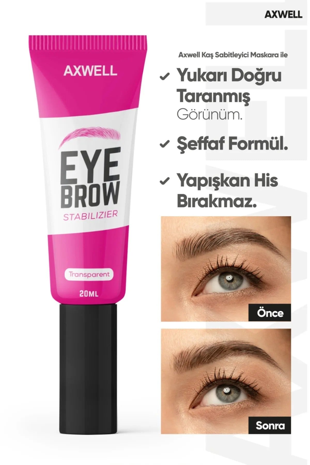 Axwell Şeffaf Kaş Sabitleyici Jel 20 ml