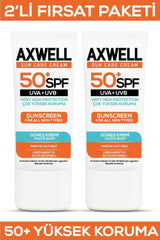 SPF 50+ 2 Li Fırsat Seti Leke Karşıtı Nemlendirici Yüksek Koruma Güneş Kremi 50 ML