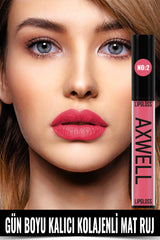 RC COSMETIC Axwell Uzun Süre  Kalıcı Hızlı Kuruyan Kolajenli Mat Likit Ruj- Lipgloss No:2 5ml