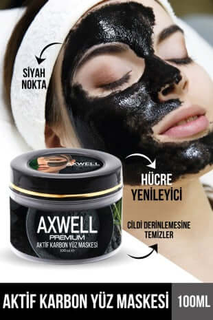 Axwell Premium Aktif Karbon Soyulabilir Arındırıcı Yüz Maskesi 100 ML