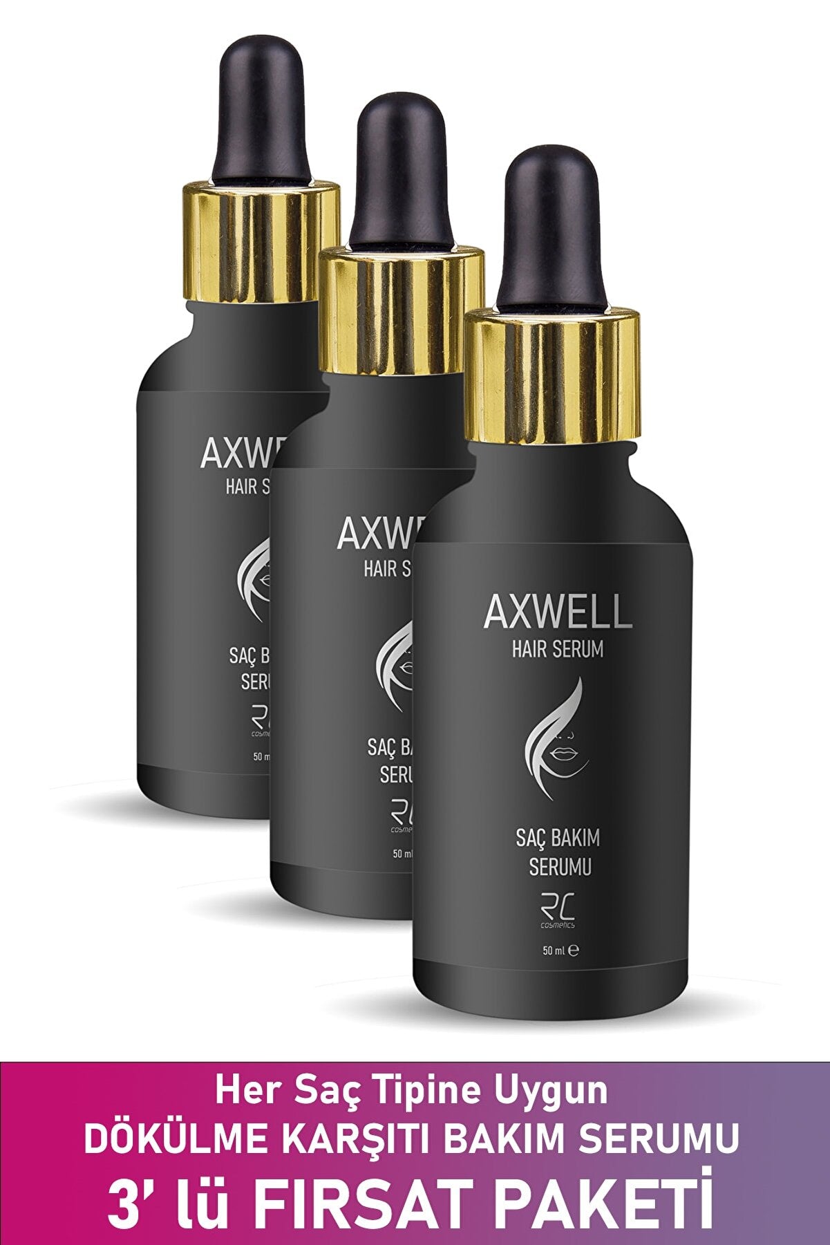 Axwell Saç Dökülmelerine Karşı Onarıcı Bakım Serumu 50ml 3 Adet