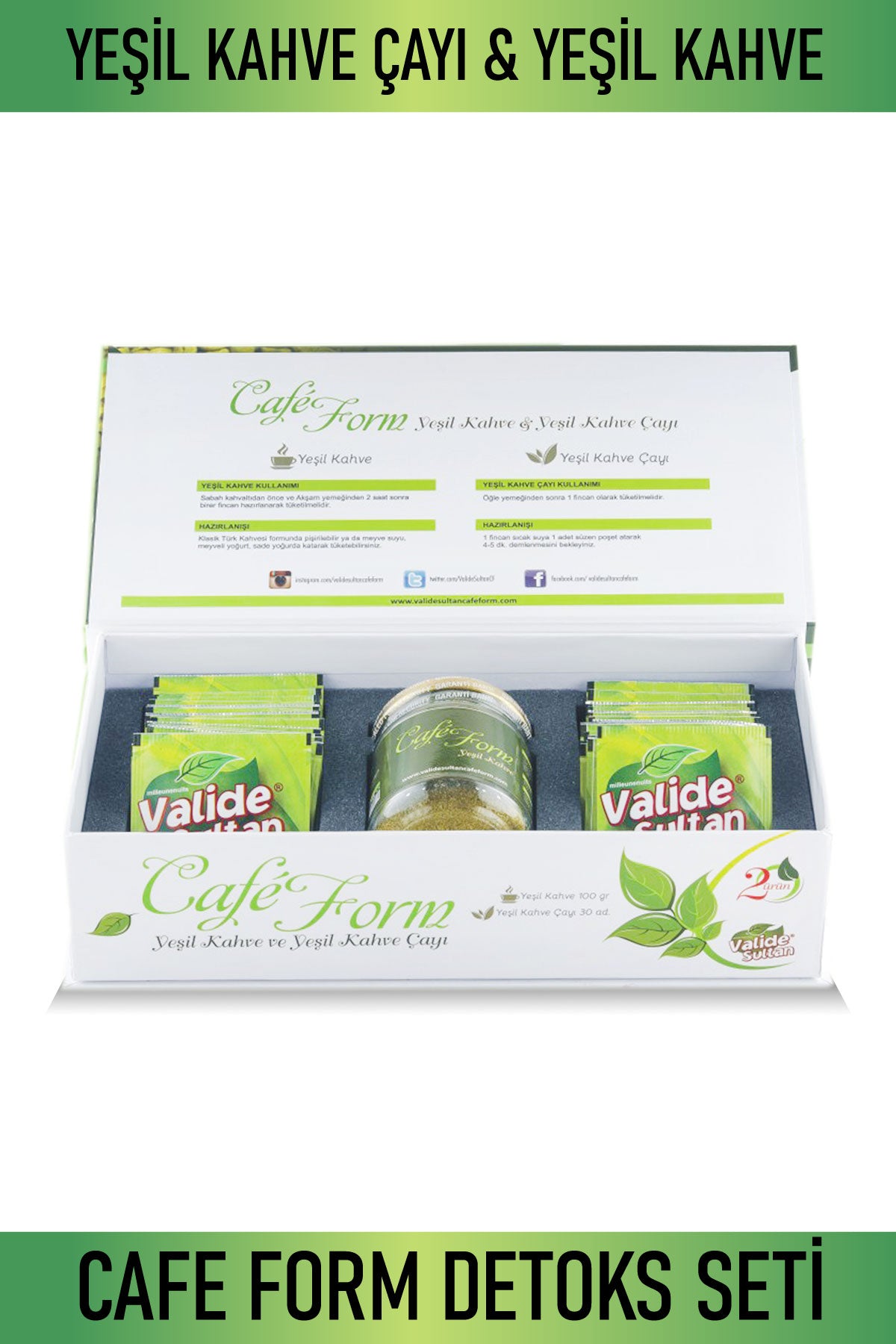 Valide Sultan Cafeform Yeşil Kahve Detoks ve Zayıflama Çayları 2'li Set
