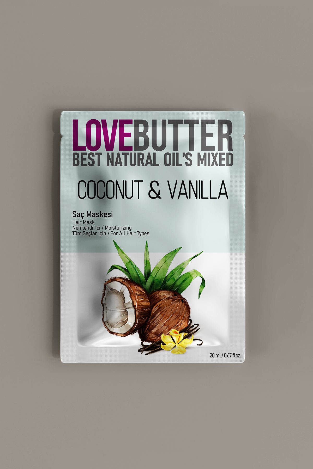 Love Butter Coconut& Vanılla Tek Kullanımlık Nemlendirici Saç Maskesi 20Ml