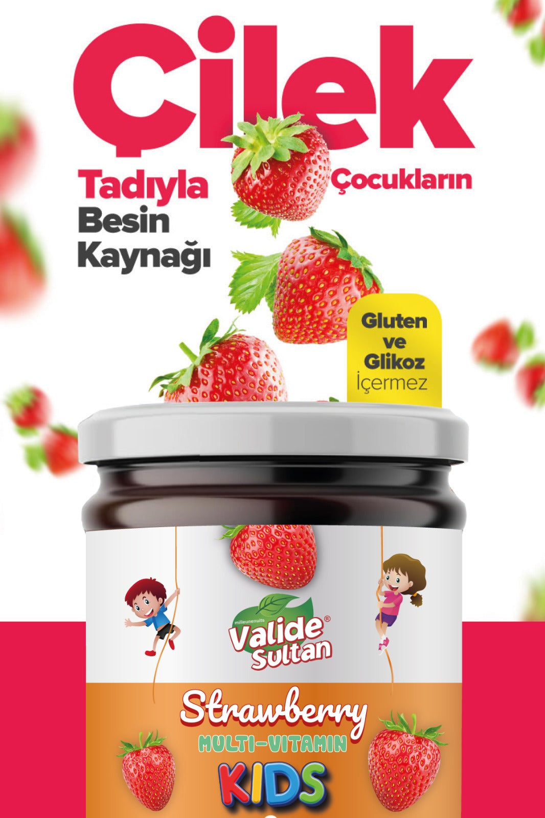 Milleunenuits Strawberry Prebiotic & Multi-vitamin Içeren Kids Macun