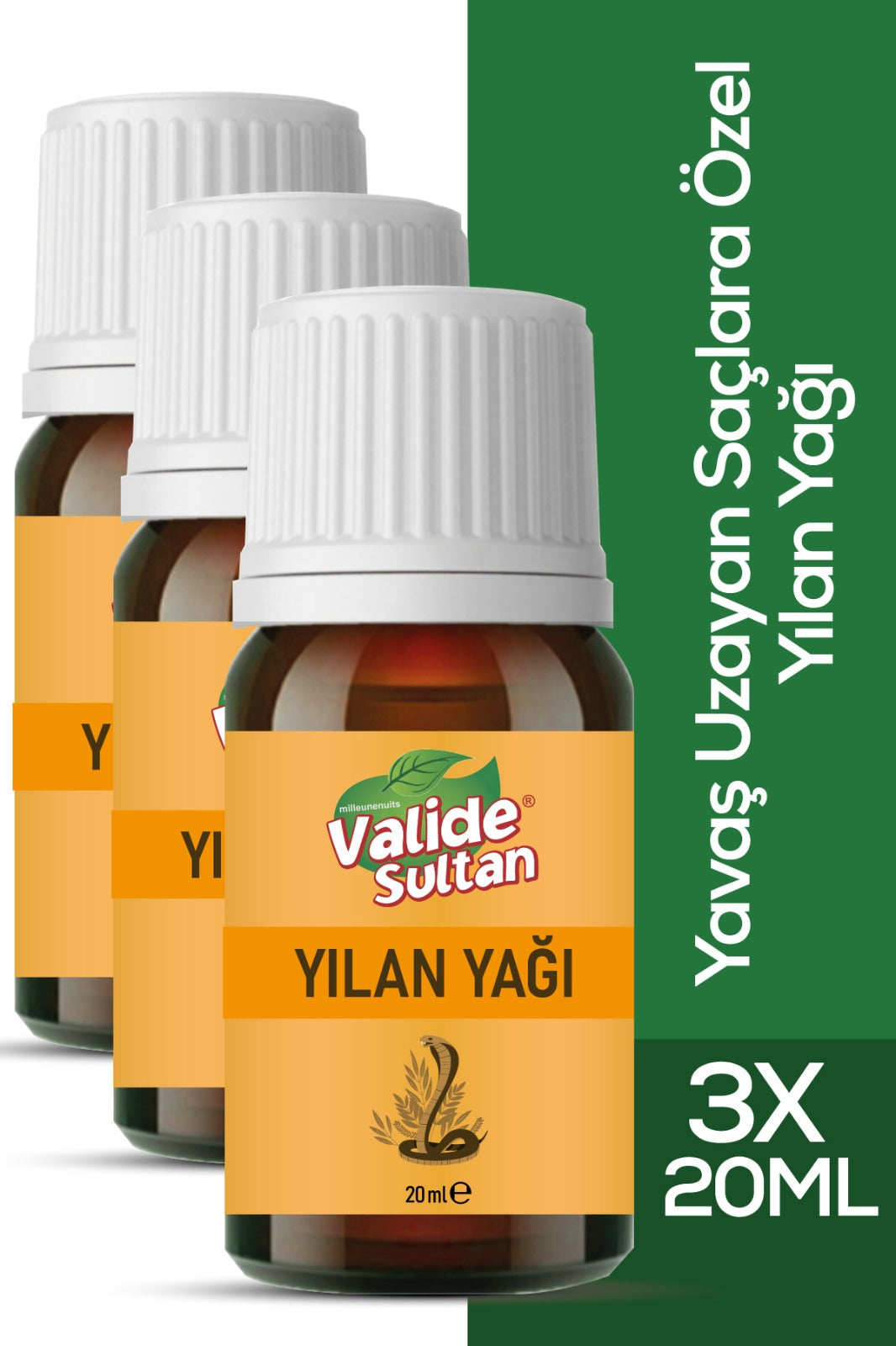 Milleunenuits Valide Sultan Yılan Saç Bakım Yağı 20 ML 3 Adet